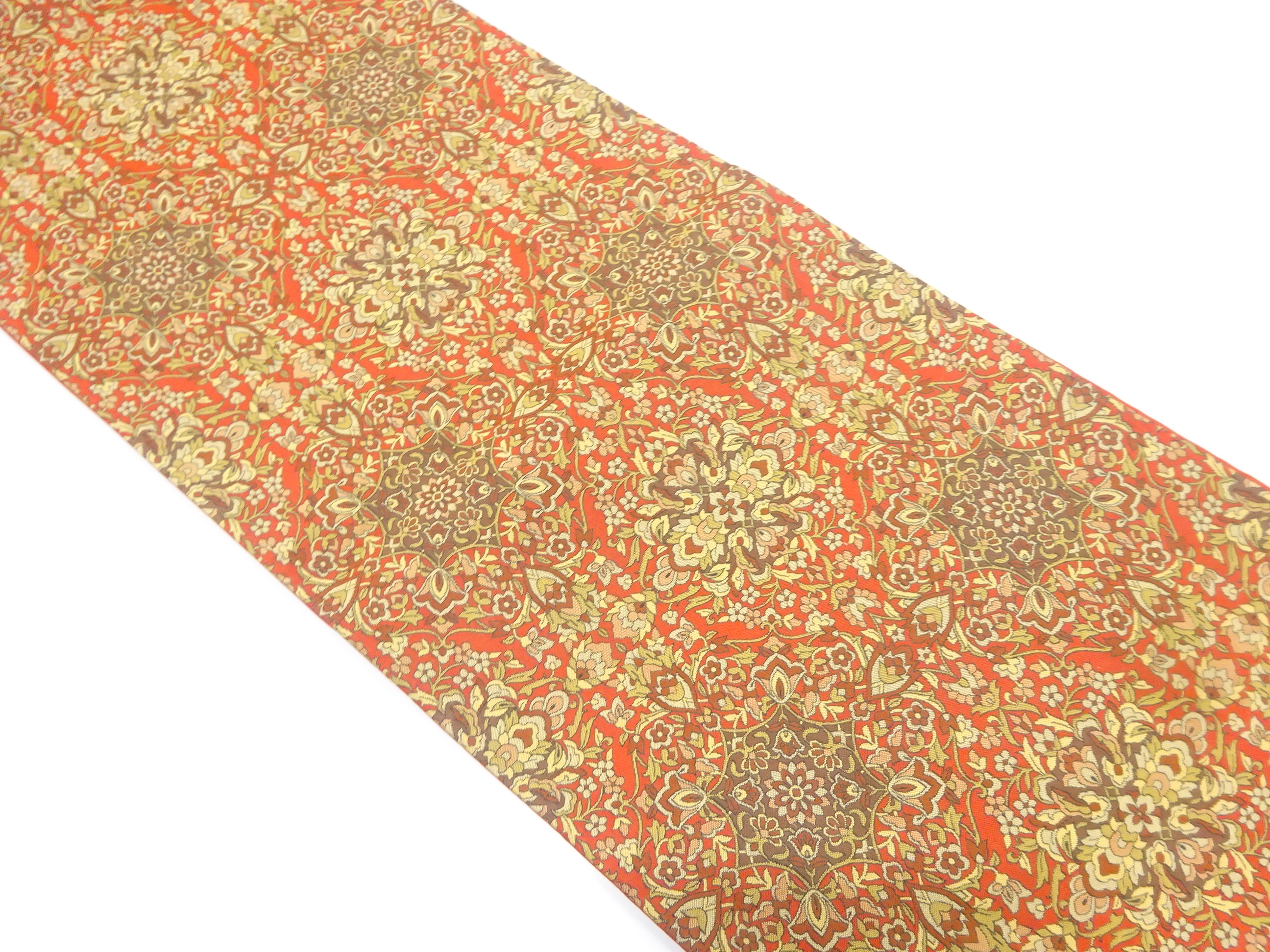 華紋織り出し　全通袋帯